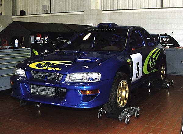 Richard Burns Subaru Impreza WRC99 in preparation for the Acropolis Rally